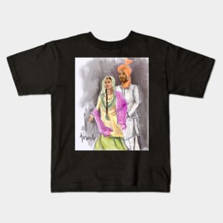 Punjabi couple Kids T-Shirt